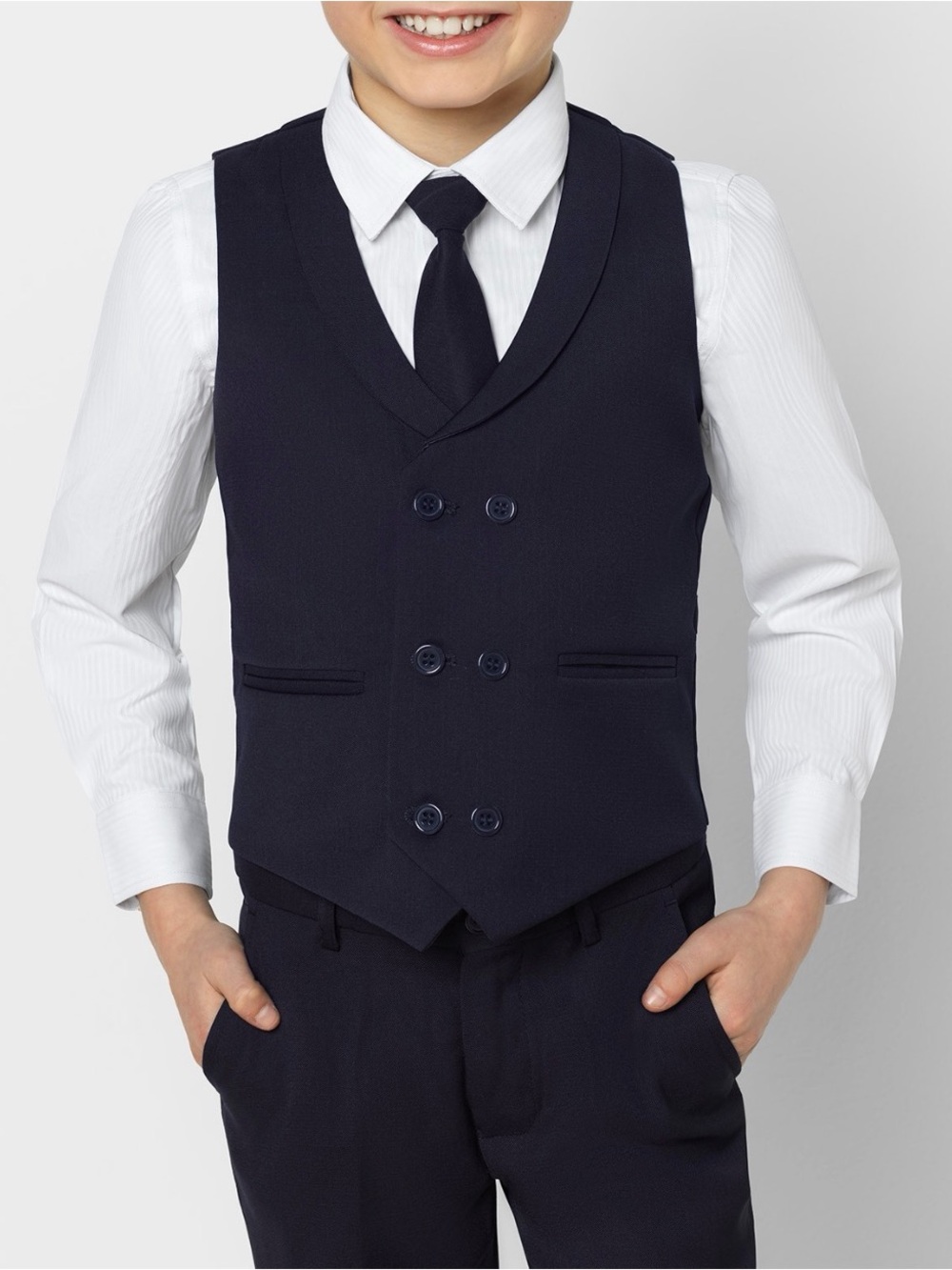 Paisley Of London Boys Youth William Navy WaistCoat Vest Size 8 Youth